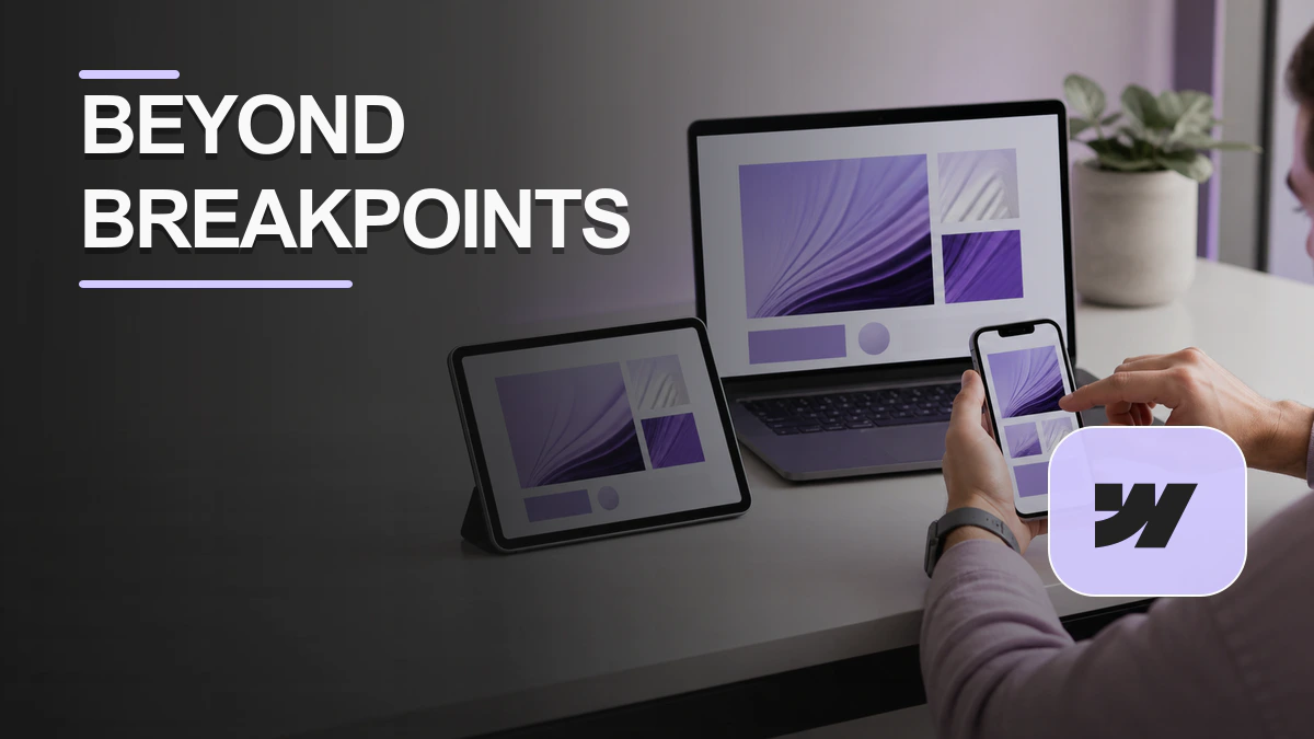 Responsive web design checklist graphic across mobile and desktop devices